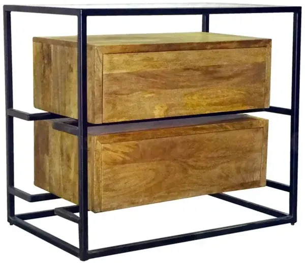 28" Two Drawer Nightstand - Natural