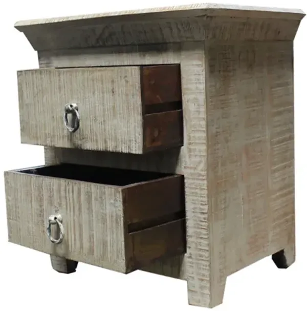 24" Two Drawer Nightstand - Gray