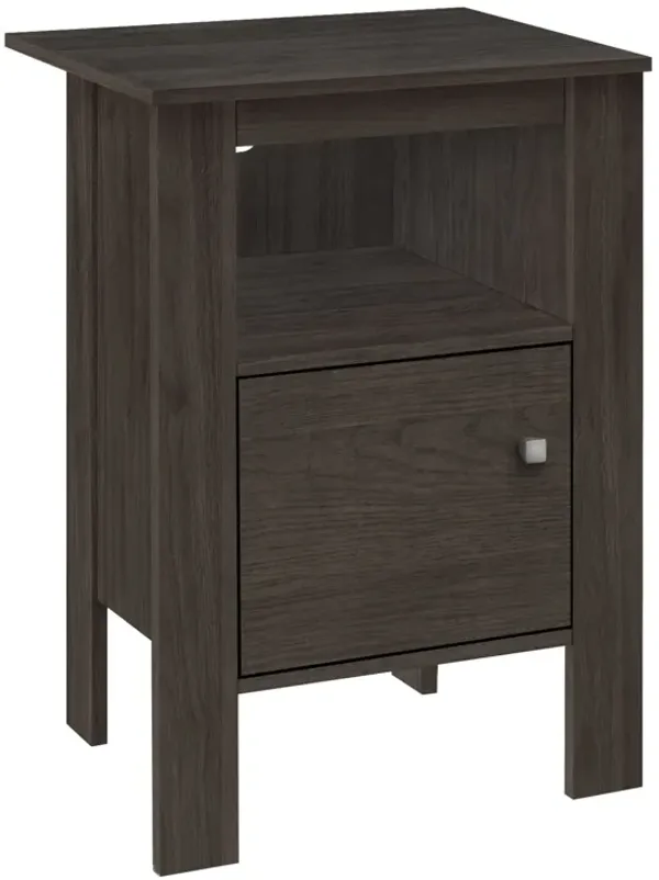 Nightstand With Cabinet Storage - Brown