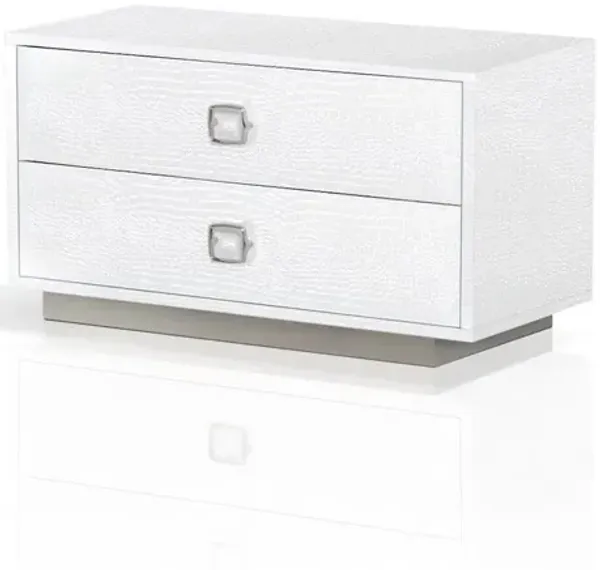 15.7" x 12.7" x 18.6" Two Drawer Nightstand - White