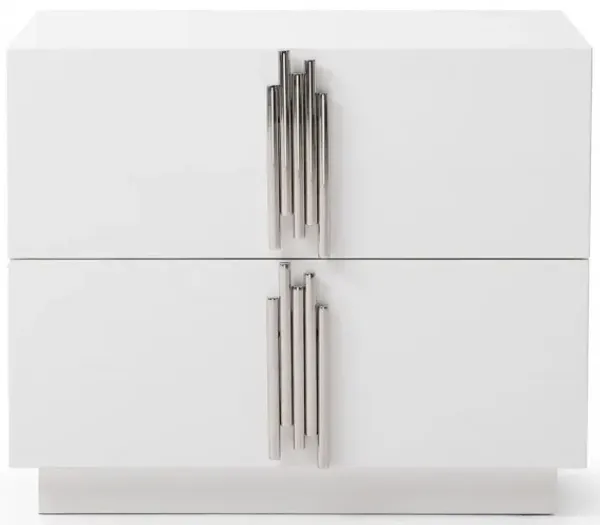 24" x 18" x 19" Two Drawer Nightstand - White