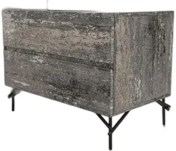 Two Drawer Nightstand - Distressed Gray