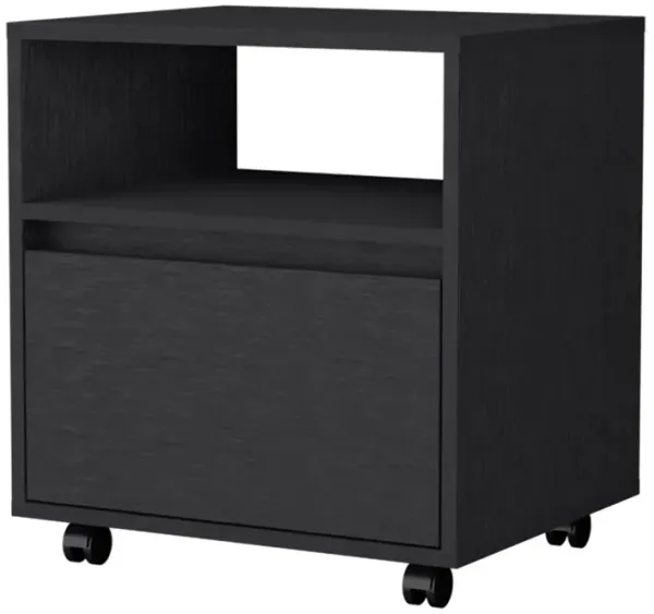 21" One Drawer Nightstand With Integrated Tech - Black