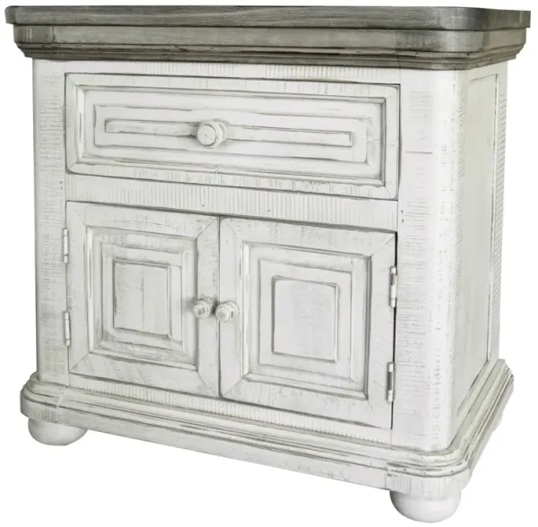28" x 16.3" x 26.5" One Drawer Nightstand - Ivory