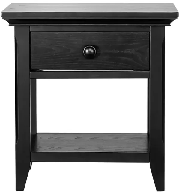 24" One Drawer Nightstand - Black