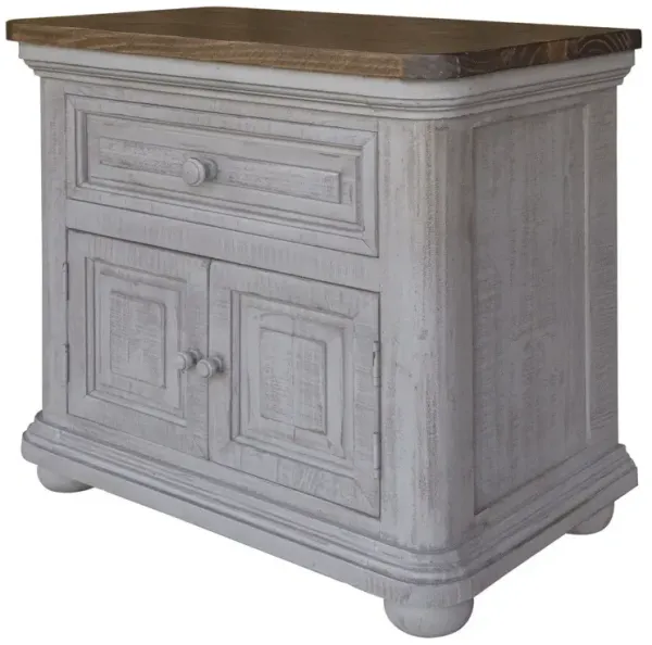 28" x 16.3" x 26.5" One Drawer Nightstand - Gray
