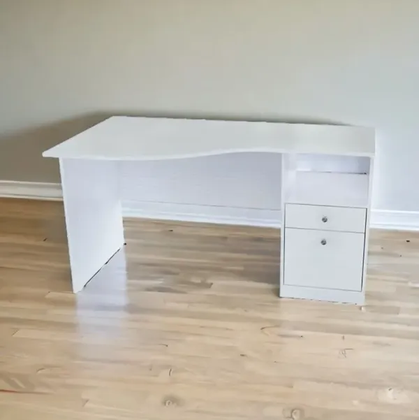 55" Computer Desk With Two Drawers - White