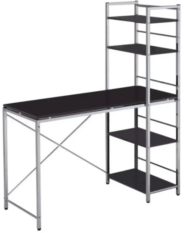 47" Computer Desk - Black And Silver
