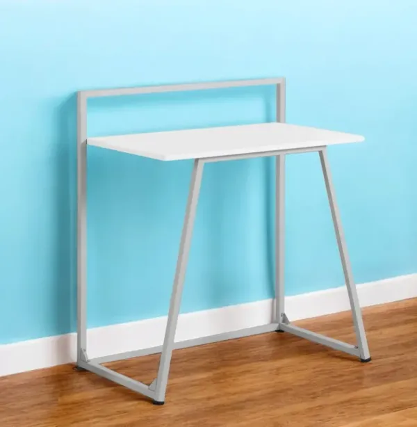 18" Computer Desk - White And Gray