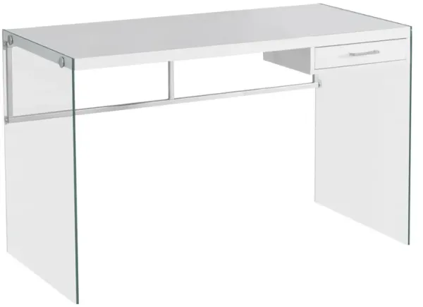 Computer Desk - White And Clear