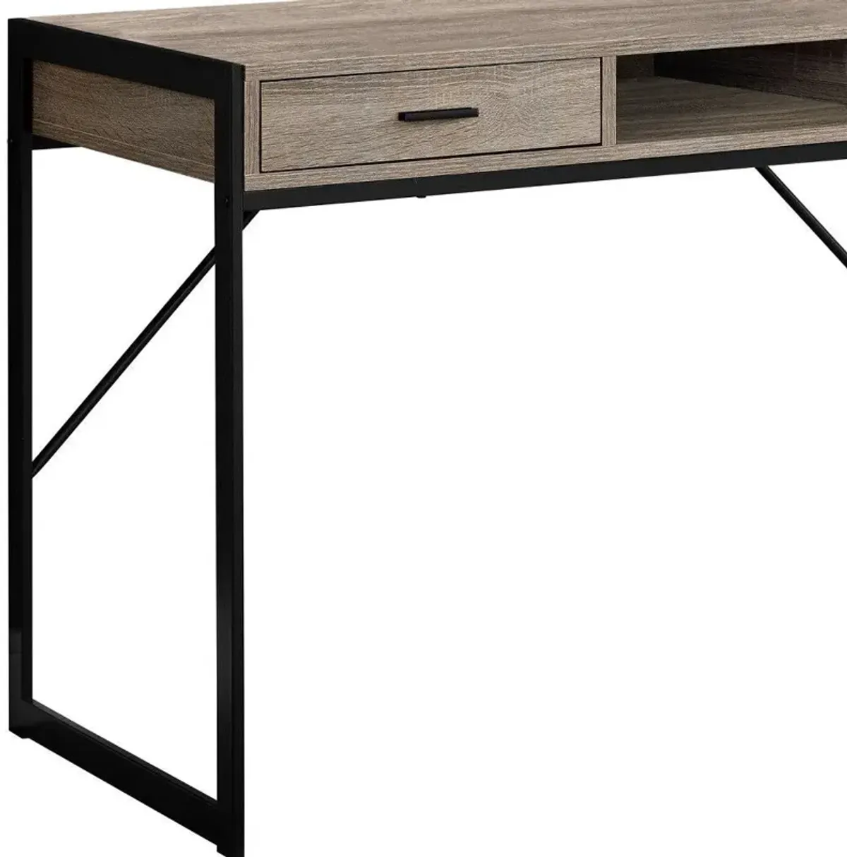 22" Computer Desk With Two Drawers - Taupe And Black