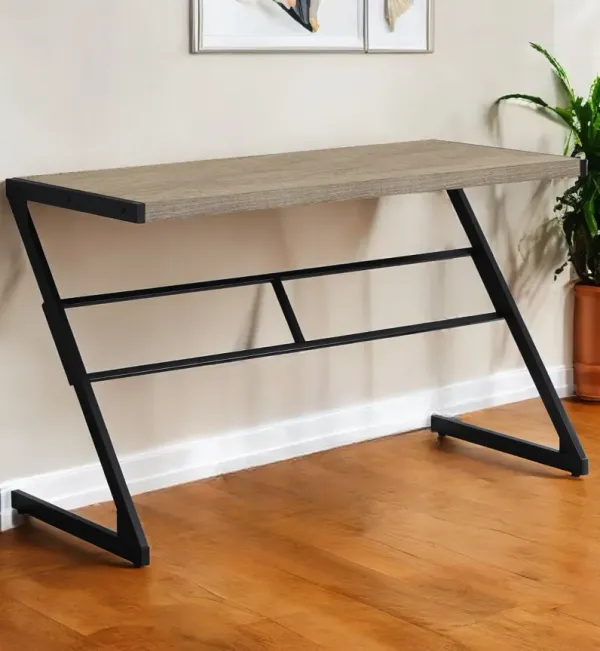22" x 48" x 30" Computer Desk - Taupe And Black