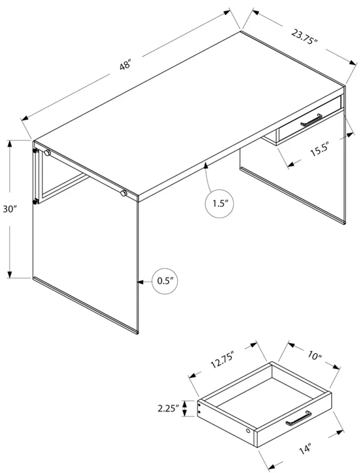 Computer Desk - Brown And Clear