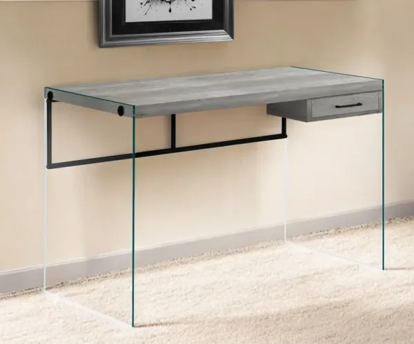 Computer Desk - Gray And Clear