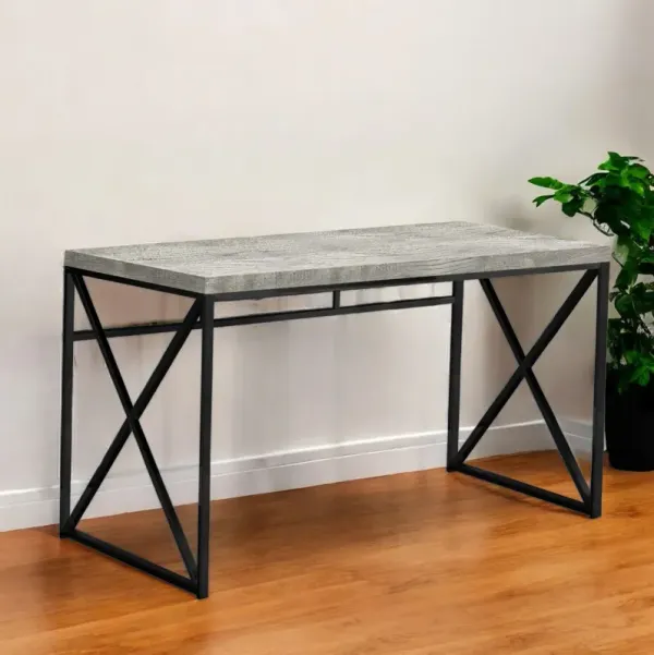 23.8" x 47.3" x 29.8" Computer Desk - Gray And Black