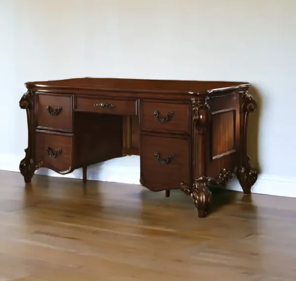 Executive Desk With Five Drawers - Brown