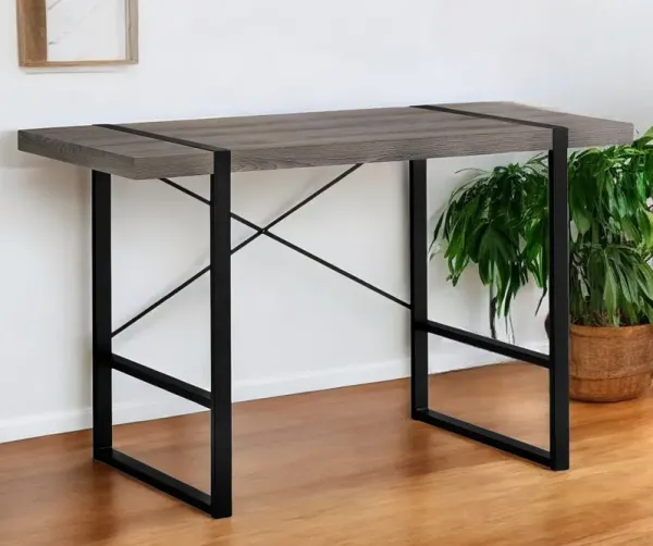 23.8" x 49" x 30" Computer Desk - Taupe And Black