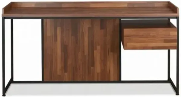 62" Computer Desk - Brown And Black