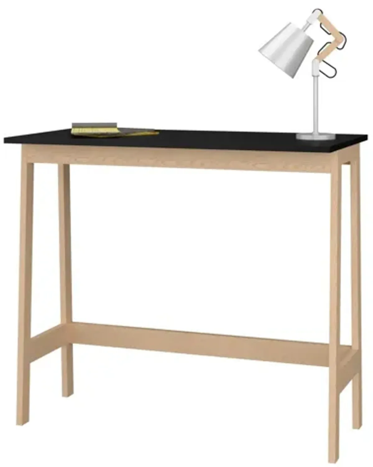 Modern Narrow Table Desk - Natural And Black