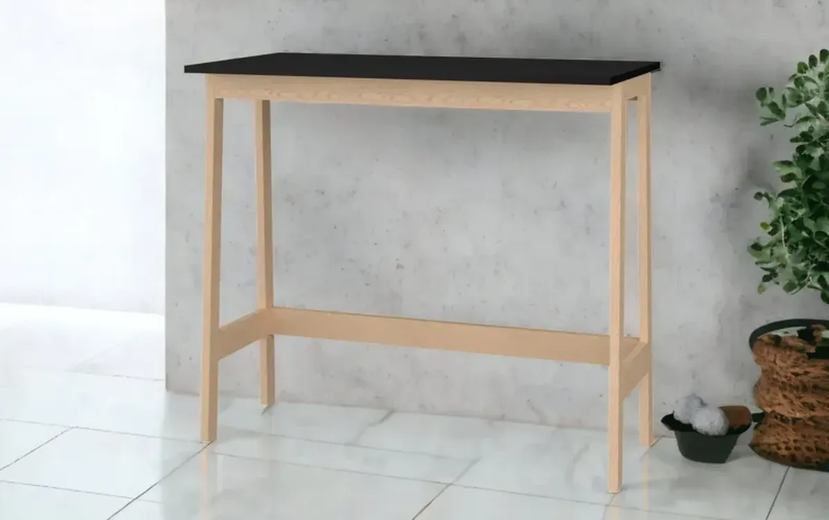 Modern Narrow Table Desk - Natural And Black