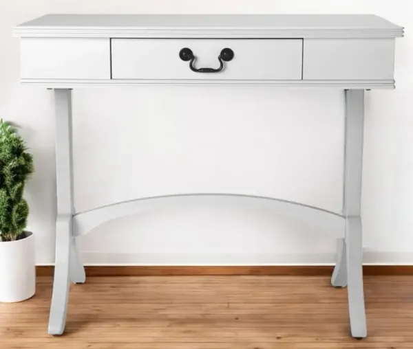 Acacia And Pinewood Writing Desk - White