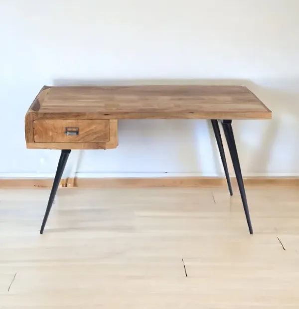 Mango Wood Writing Desk - Brown And Black