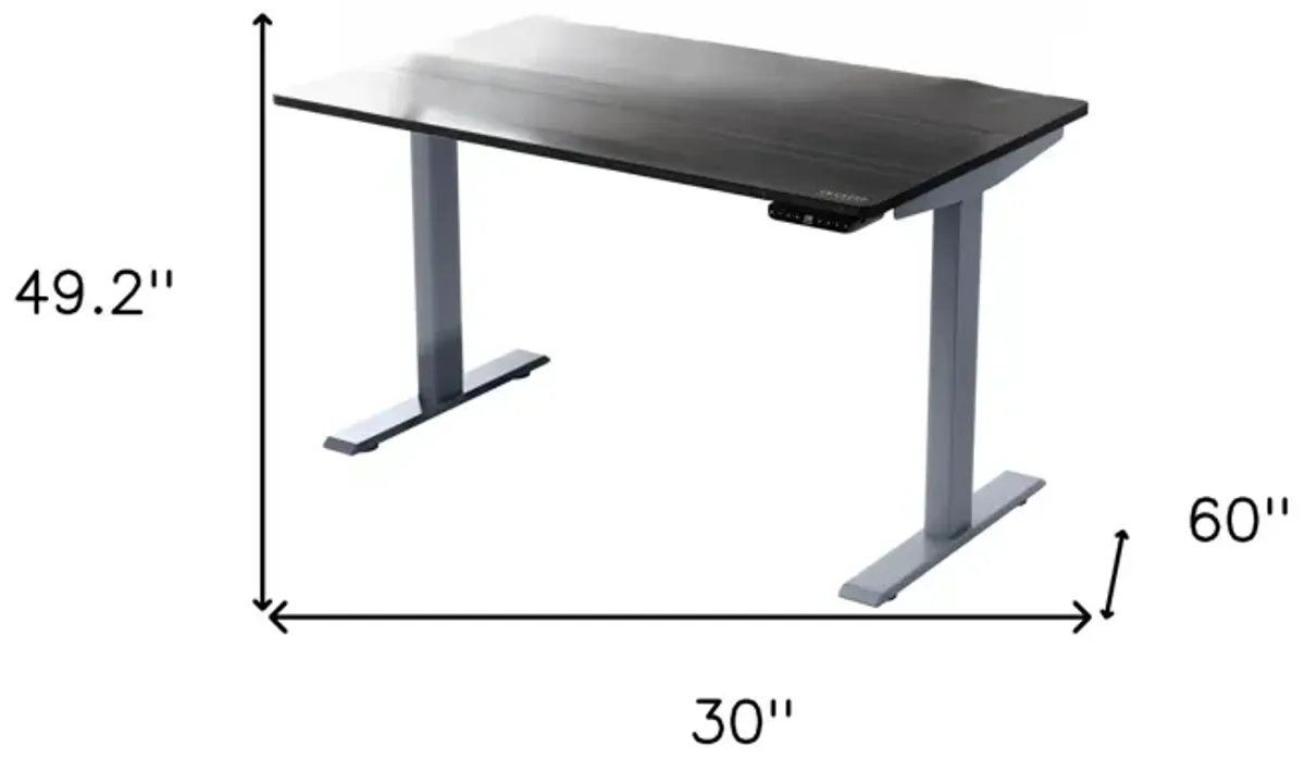 30" x 60" Adjustable Stainless Steel Standing Desk - Black And Gray