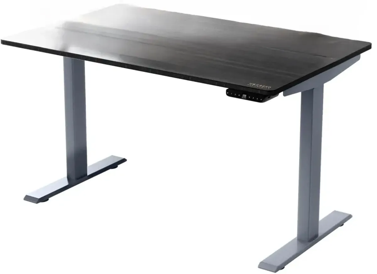 30" x 60" Adjustable Stainless Steel Standing Desk - Black And Gray