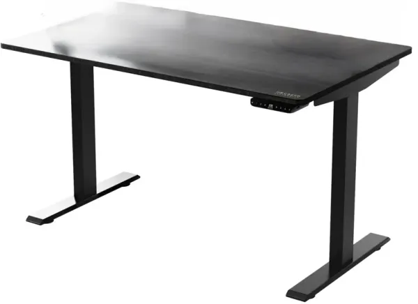 30" x 48" x 46.7" Adjustable Stainless Steel Computer Desk - Black