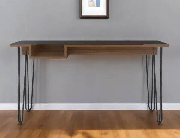 55" Computer Desk - Brown And Black
