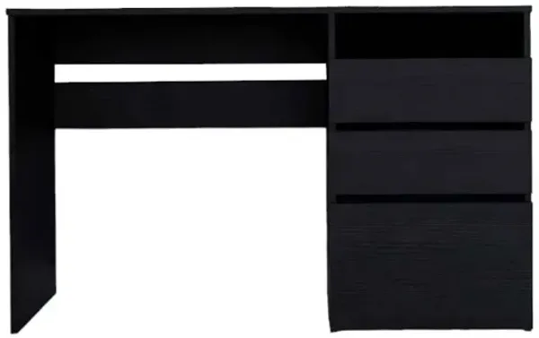 47.4" x 17.1" x 29.5" Computer Desk With Three Drawers - Black