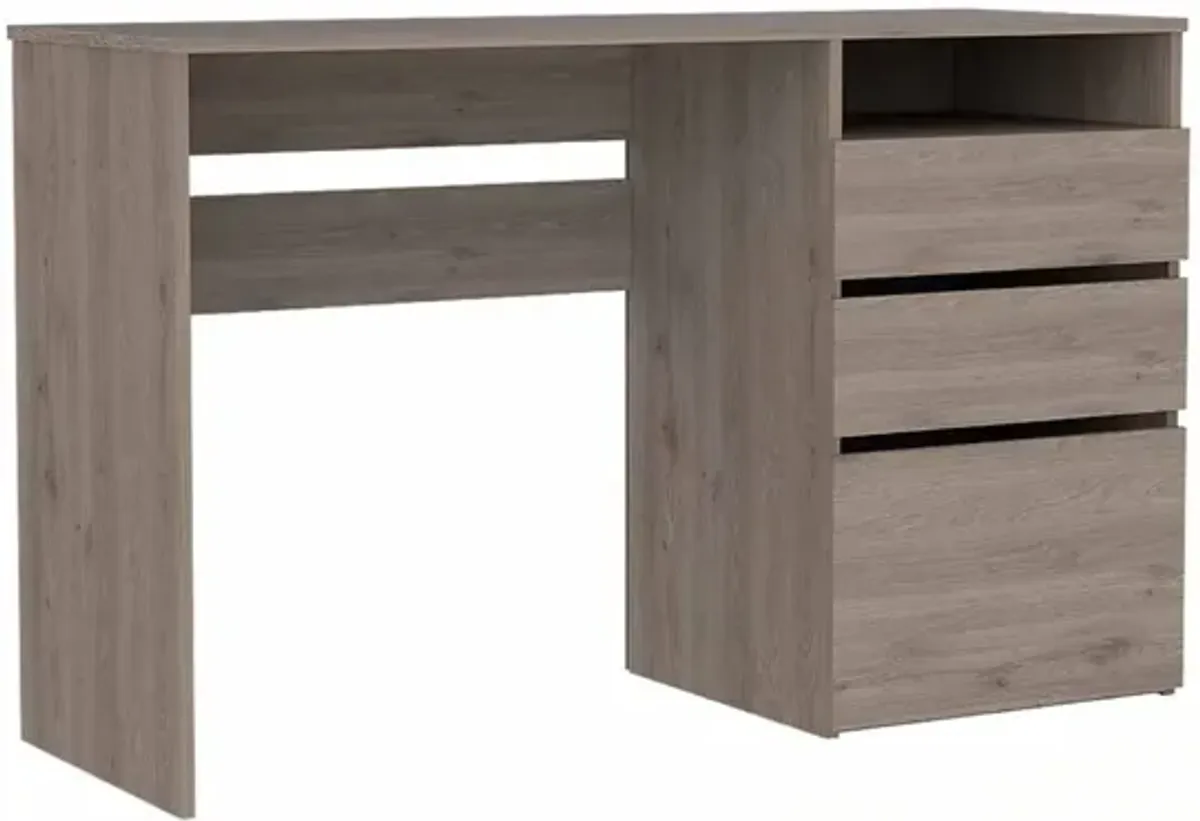 Computer Desk With Three Drawers - Light Gray