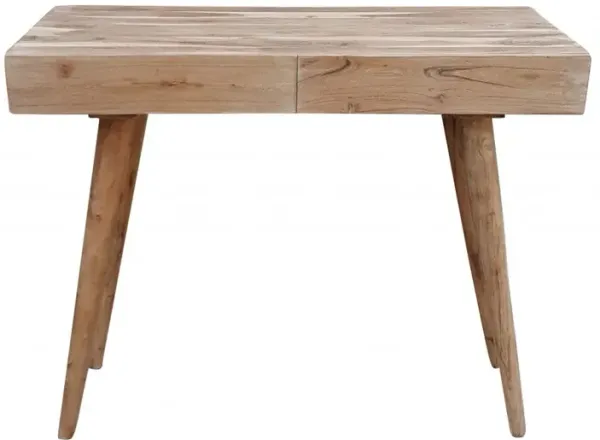 Acacia Solid Wood Writing Desk With Three Drawers - Brown