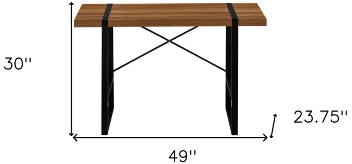 49" Computer Desk - Brown And Black