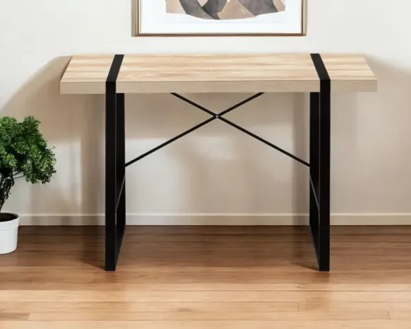 Computer Desk - Natural And Black
