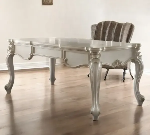 Wood Executive Desk With Three Drawers - White