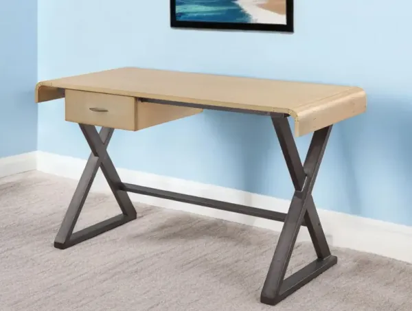 50" Aluminum Writing Desk - Gold And Black