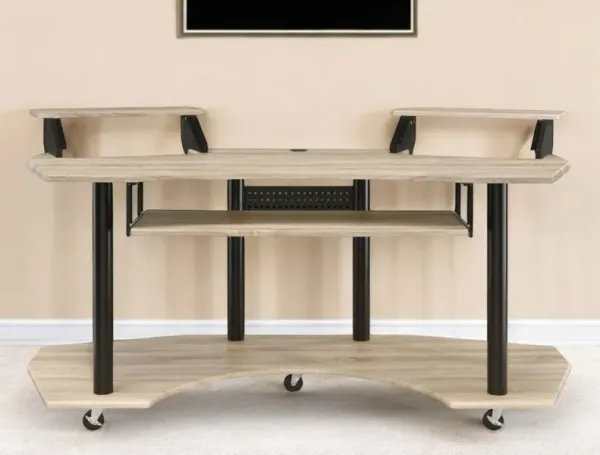 71" Music Recording Studio Desk - Natural And Black
