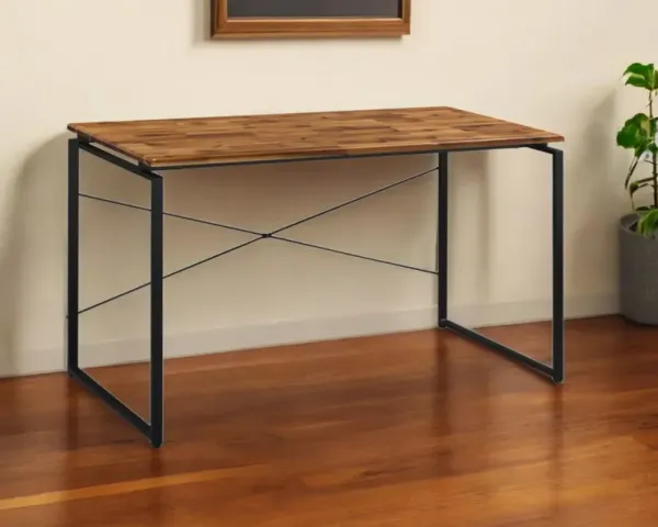 47" x 22" x 28" Writing Desk - Brown And Black