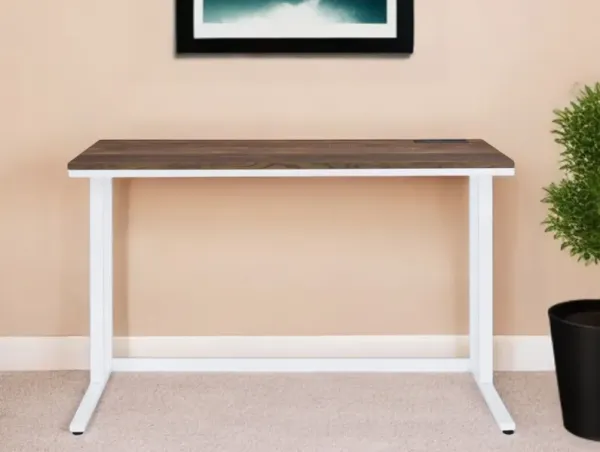 47" Writing Desk - Brown And White