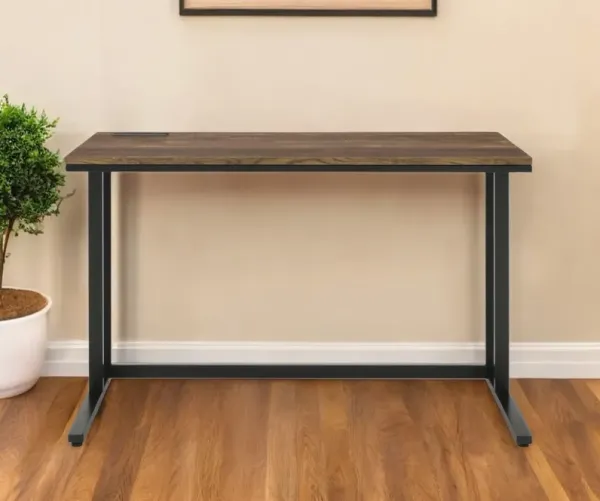 47" x 24" x 30" Writing Desk - Brown And Black