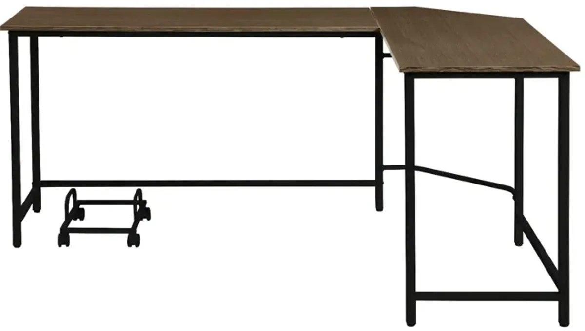 L Shape Computer Desk - Brown And Black