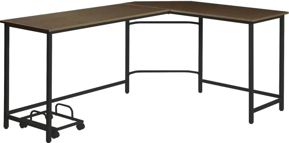 L Shape Computer Desk - Brown And Black