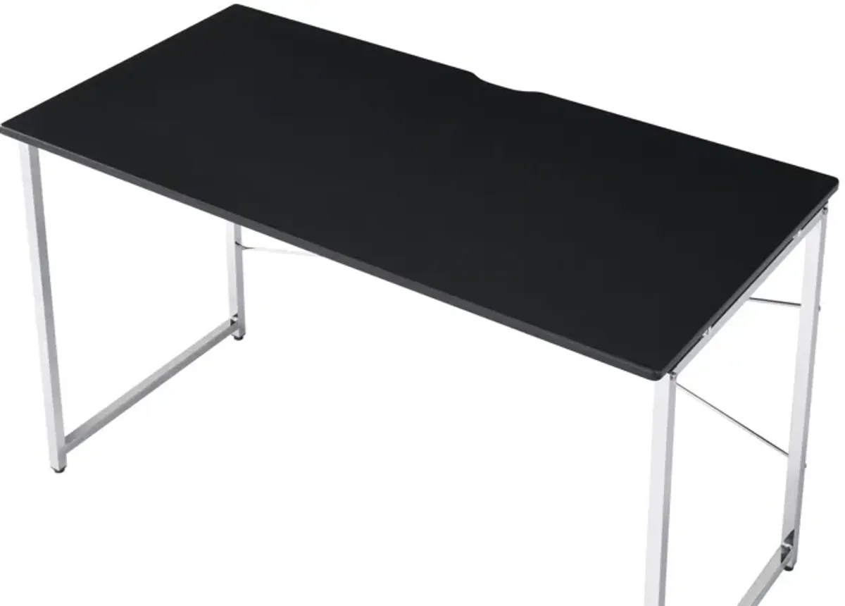 47" Writing Desk - Black And Silver