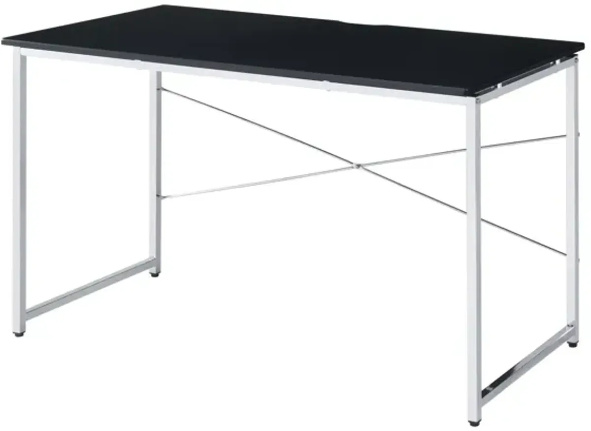 47" Writing Desk - Black And Silver