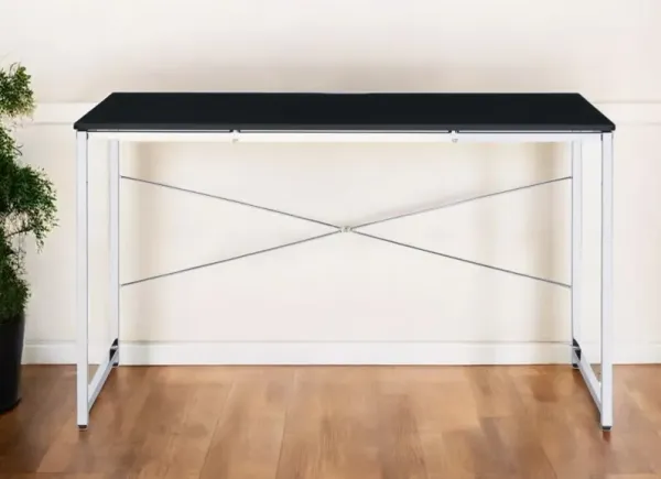 47" Writing Desk - Black And Silver