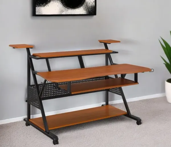 67" Music Desk - Brown And Black