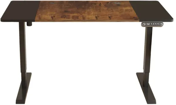 Adjustable Computer Desk - Brown And Black And Black