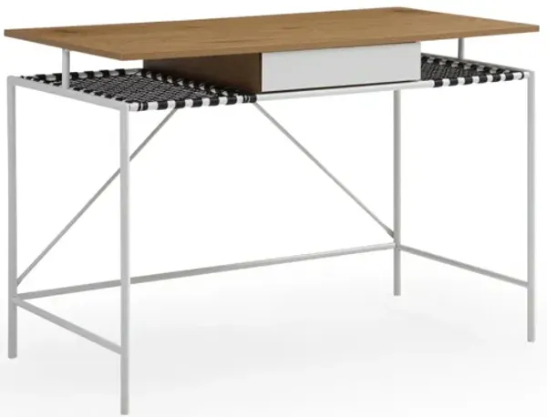 43.3" x 21.6" x 30" Writing Desk - Natural And White