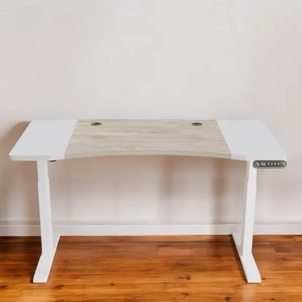 Adjustable Standing Desk - Brown And White